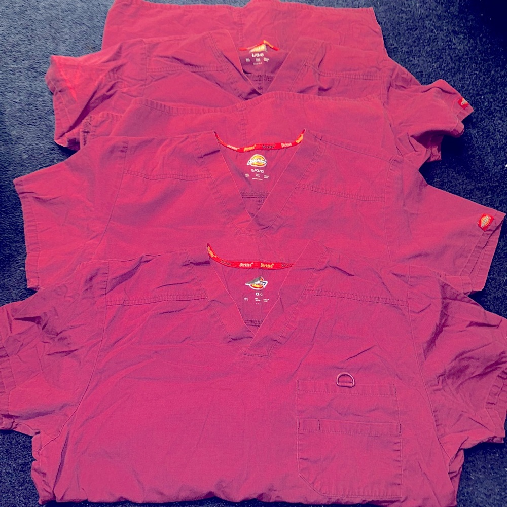 Dickie’s Scrub Tops L Wine
